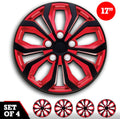 Set of 4 17 Wheel Cover Red and Black ABS E159