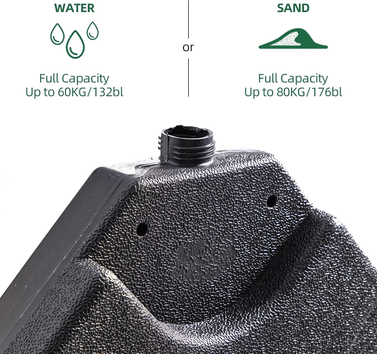 Heavy-Duty Square Cantilever Umbrella Base 4Pcs Black A40431