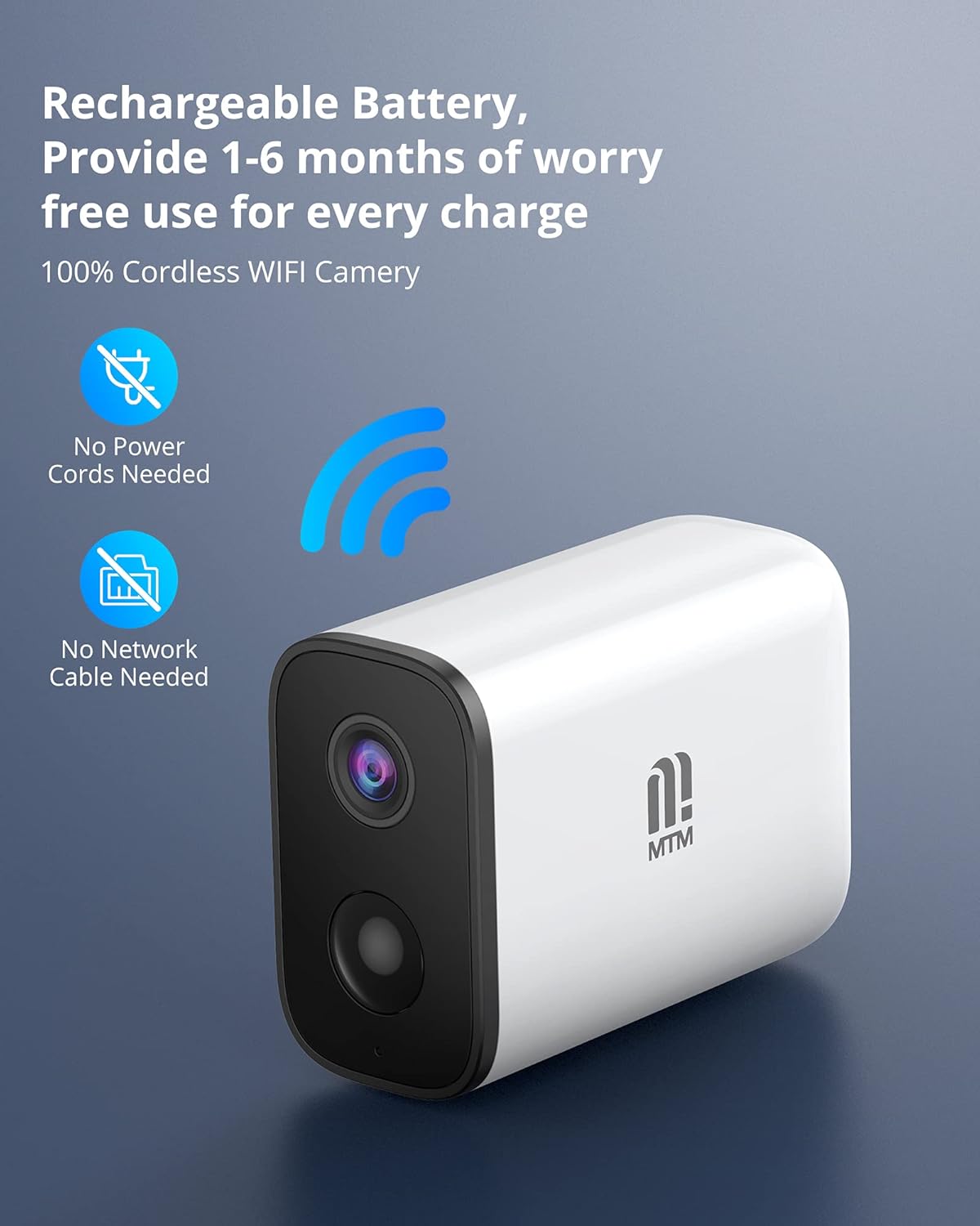 Wireless Outdoor Security Camera 1080P Night Vision IP66 Waterproof W3606