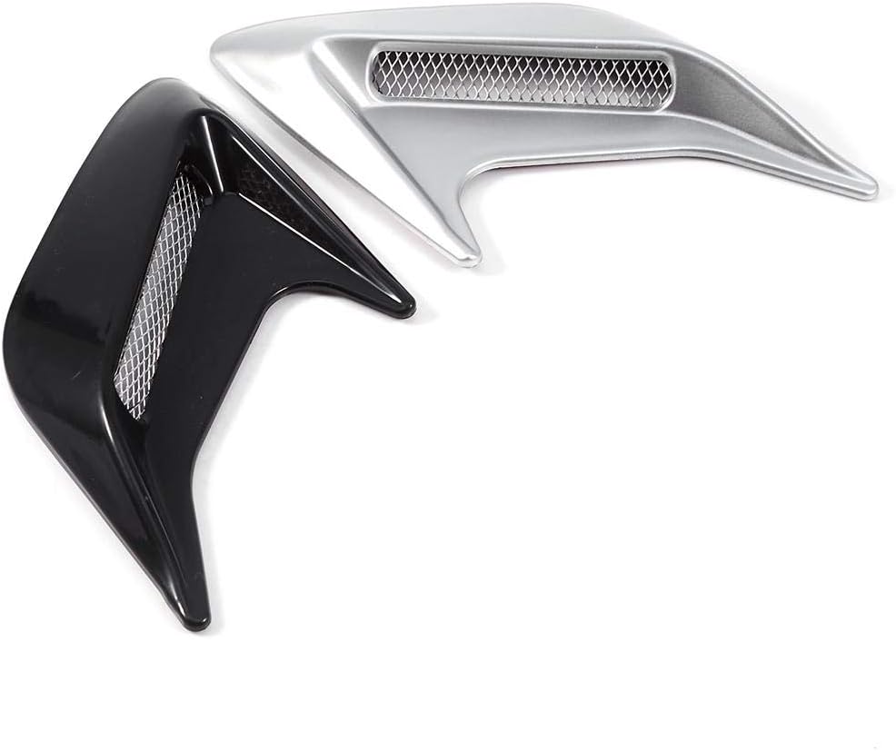 Car Hood Air Flow Intake Vent Cover 2pcs Silver F404836