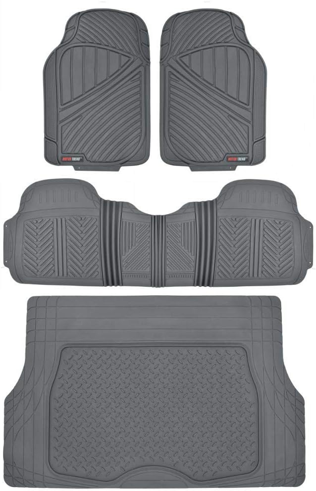 All Weather Rubber Car Floor Mats with Cargo Liner Full Set L88510