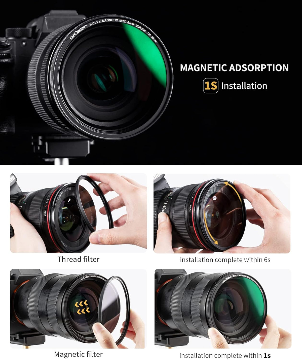 52mm Magnetic Black Soft Diffusion 1/4 Filter Kit A495525