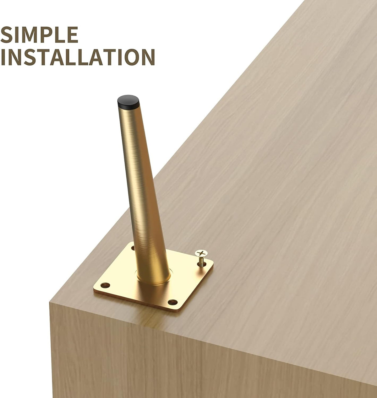 Brushed Gold Metal Furniture Legs Pack of 4 L63795