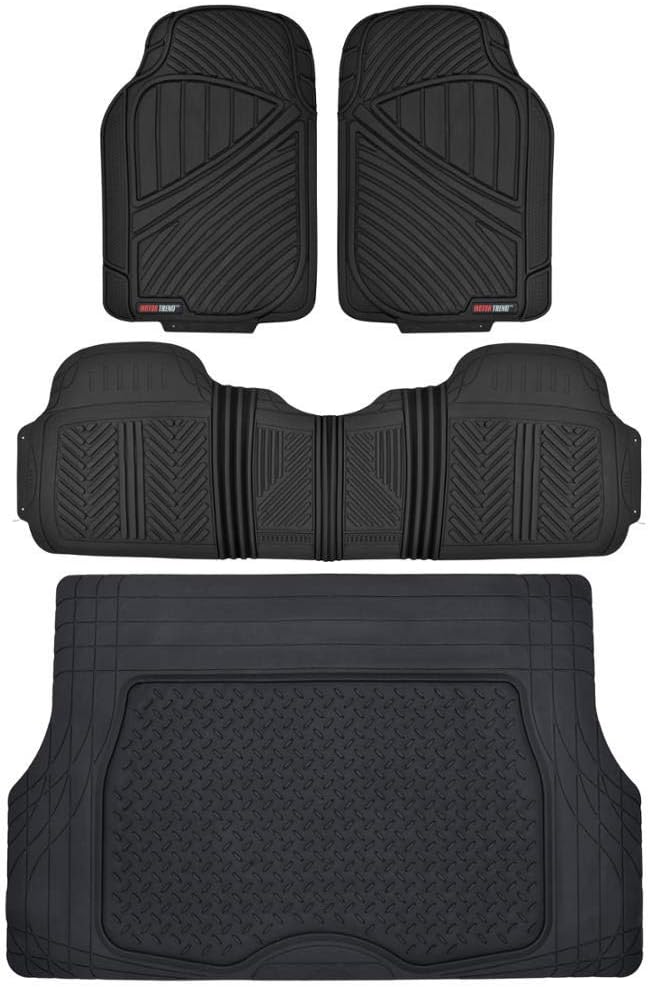All Weather Rubber Car Floor Mats with Cargo Liner Full Set L88510