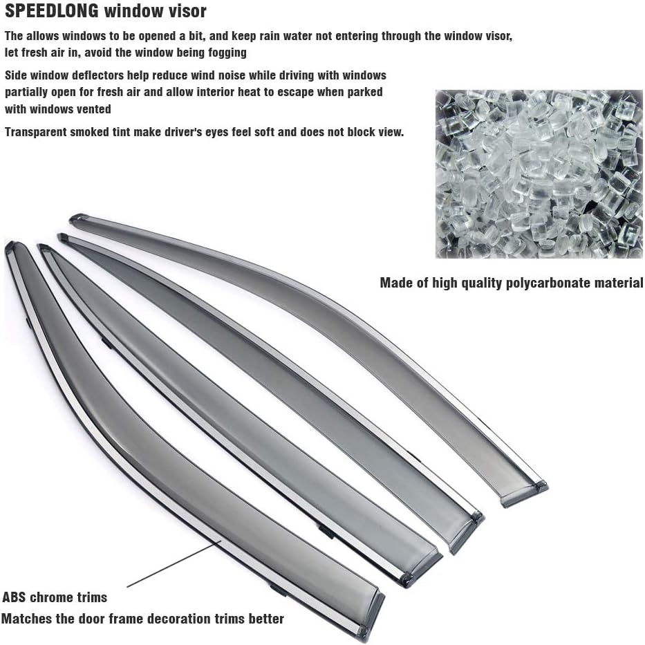 Car Window Visor Vent Shade Deflector Sun Rain Guards L29241