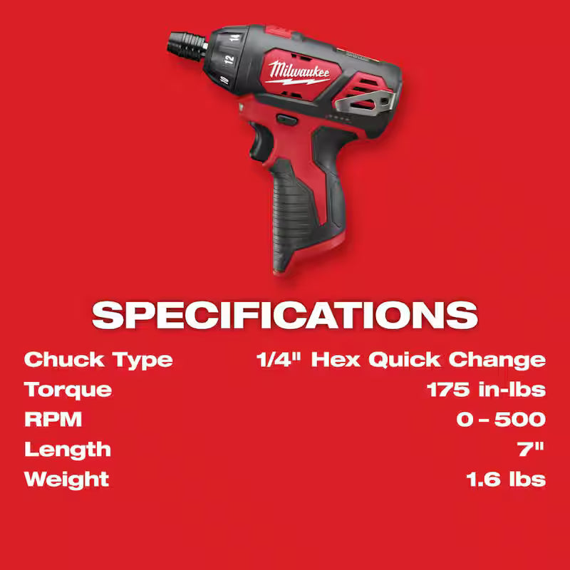 12V Cordless 1/4 in. Hex Screwdriver N2620