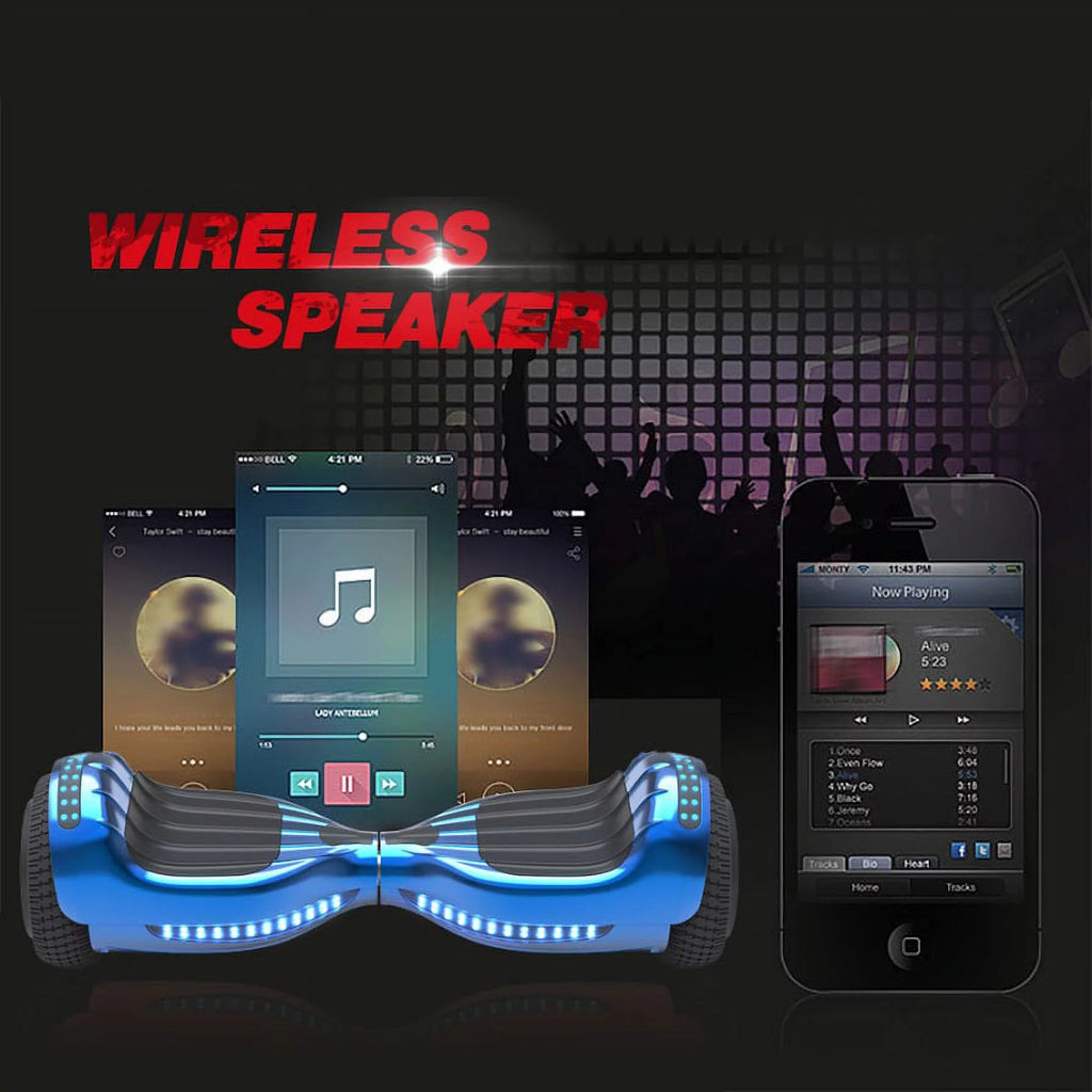 Chrome Blue Self Balancing Hoverboard with LED Light V9316