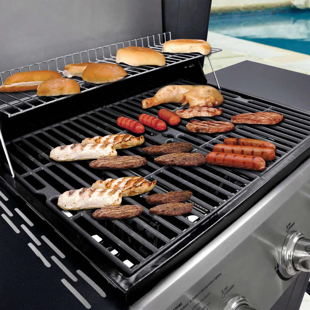 4-Burner Gas Grill with Side Burner and Side Shelves R528