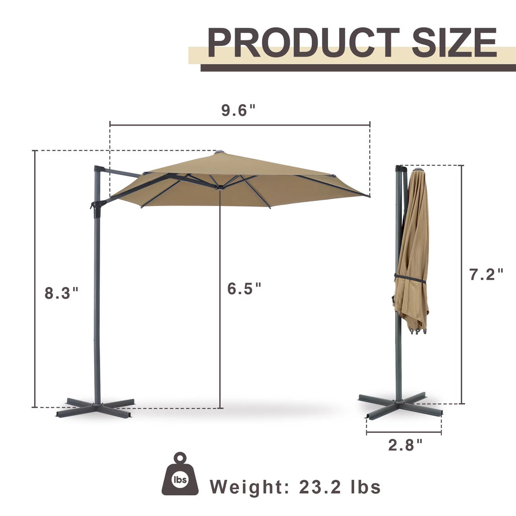 10ft Beige Outdoor Patio Umbrella I6830