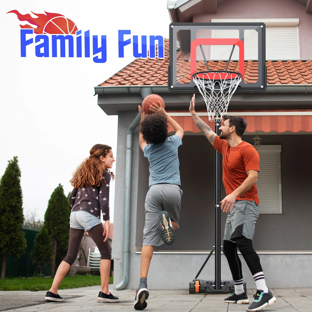 Adjustable Portable Basketball Hoop with 33 Shatterproof Backboard Q767456