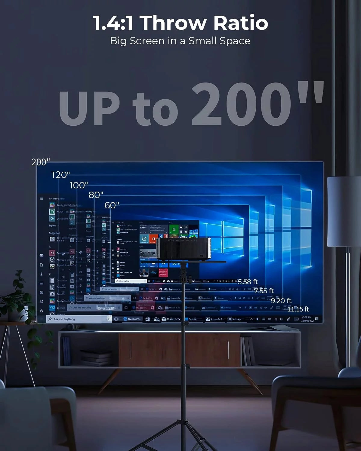 4K Projector with Wifi and Bluetooth, 5G 1080P 300 ANSI Lumen G22116