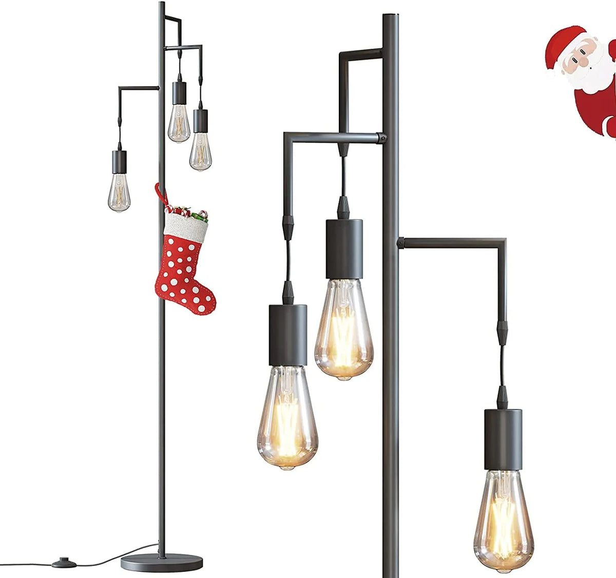 3 Light Black Floor Lamp U464