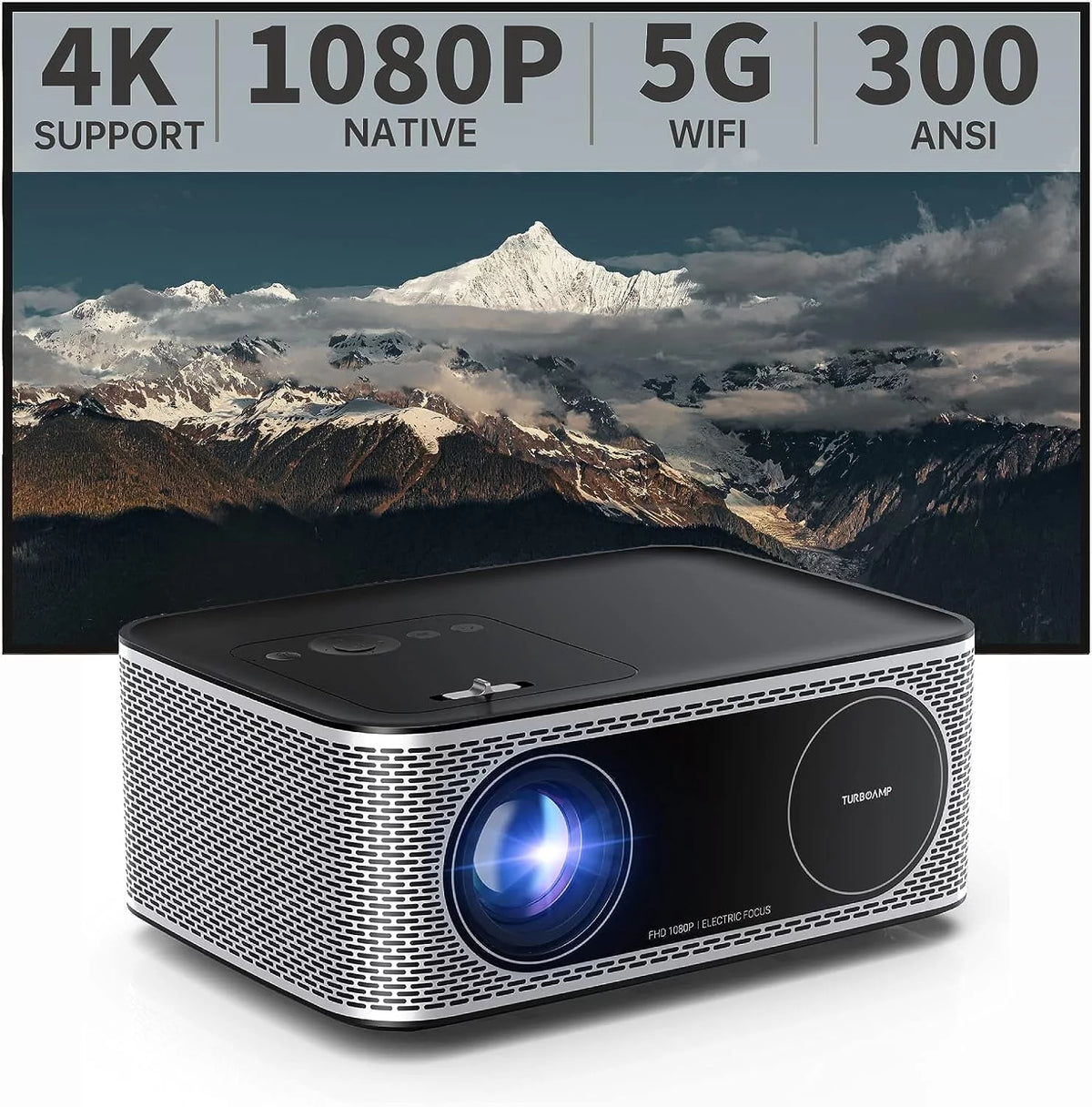 4K Projector with Wifi and Bluetooth, 5G 1080P 300 ANSI Lumen G22116