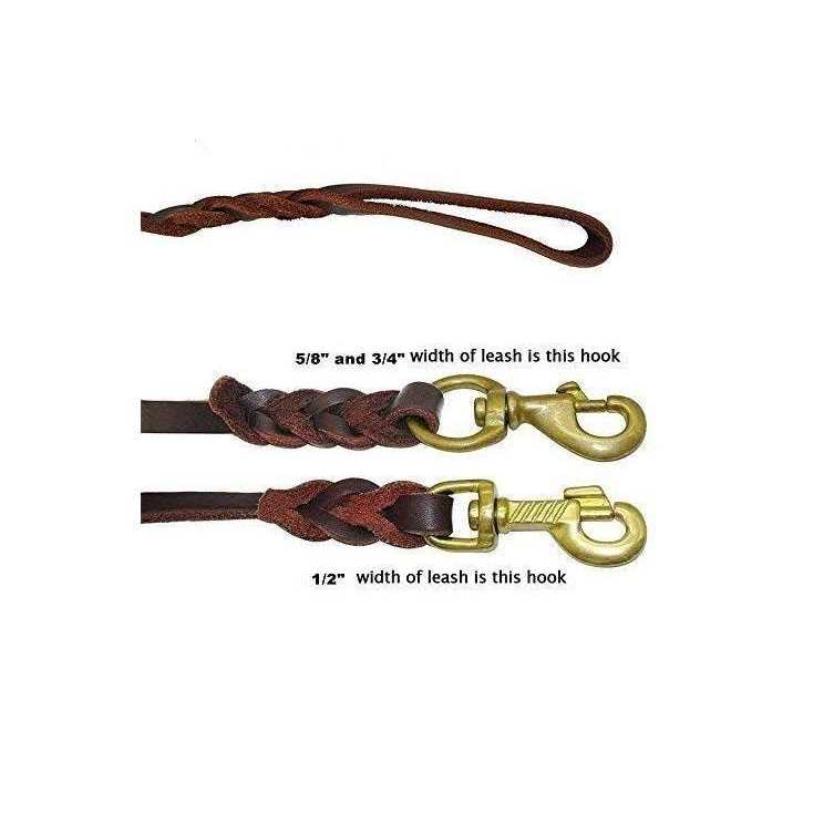 Leather 6 Foot Braided Dog Leash N74988