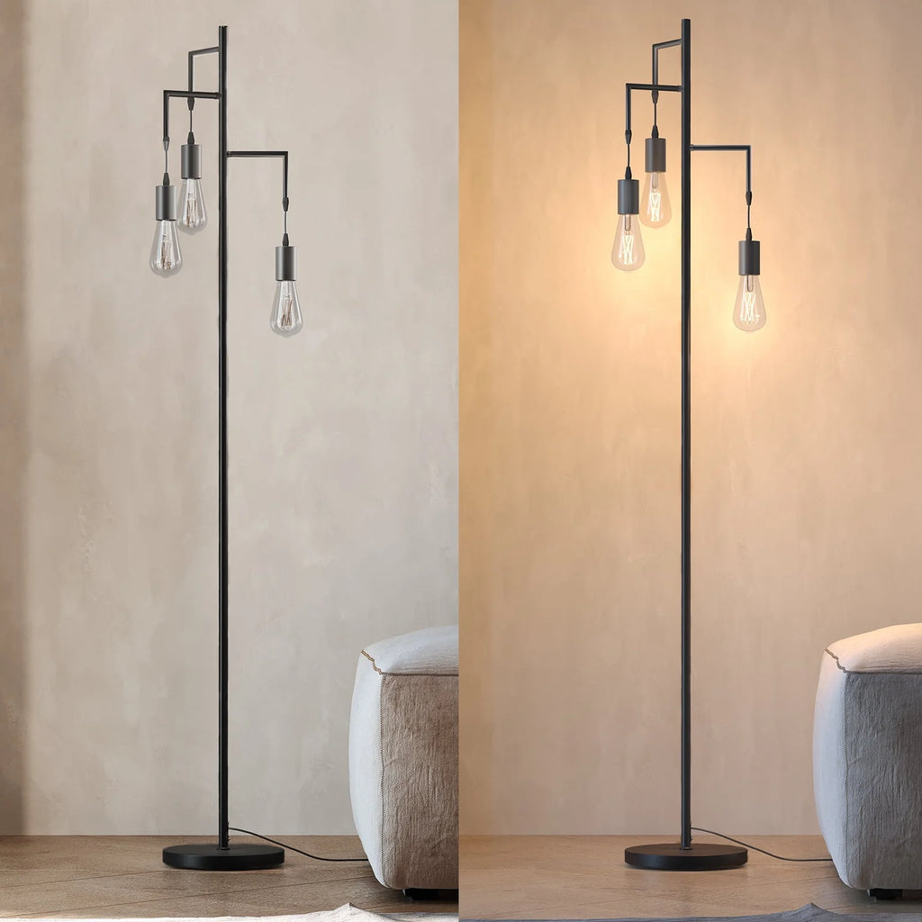 3 Light Black Floor Lamp U464