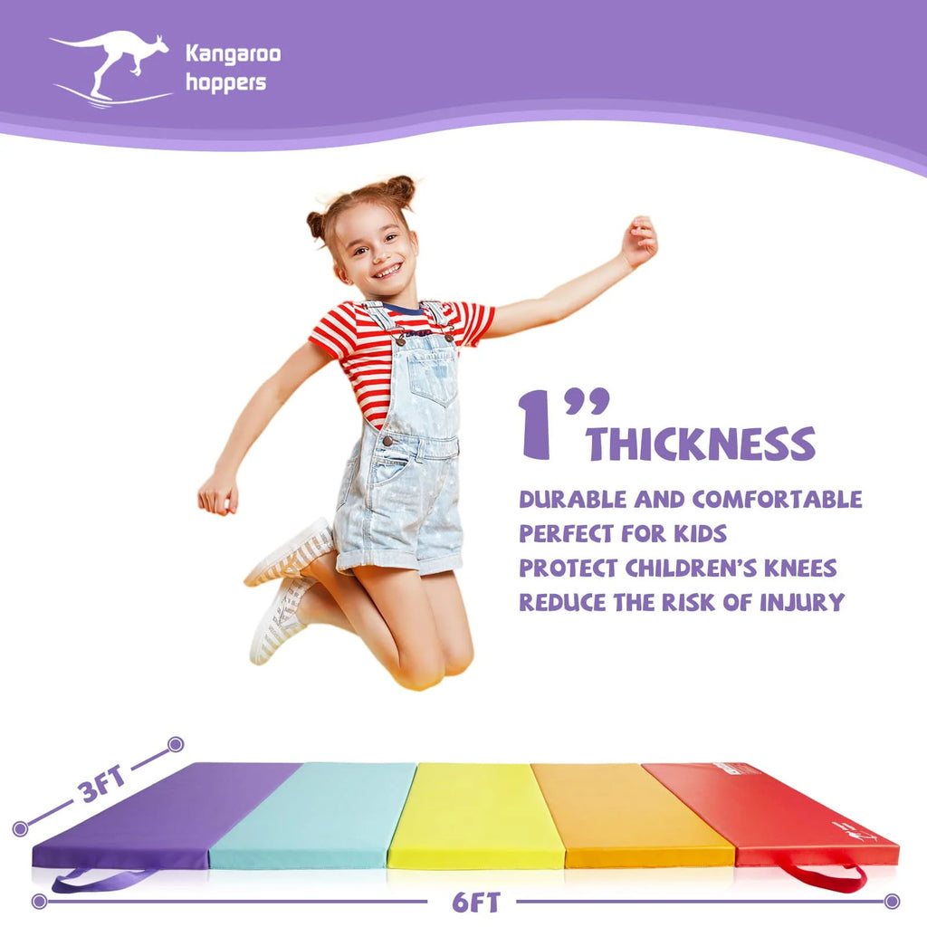 3' x 6' Kids Gymnastics Mat with Carrying Handles H9426