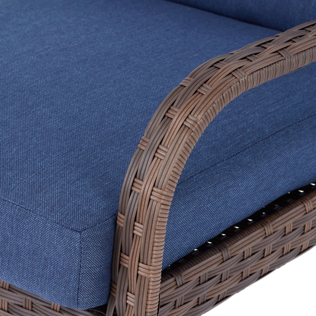 Blue Wicker Reclining Chaise Lounge E848