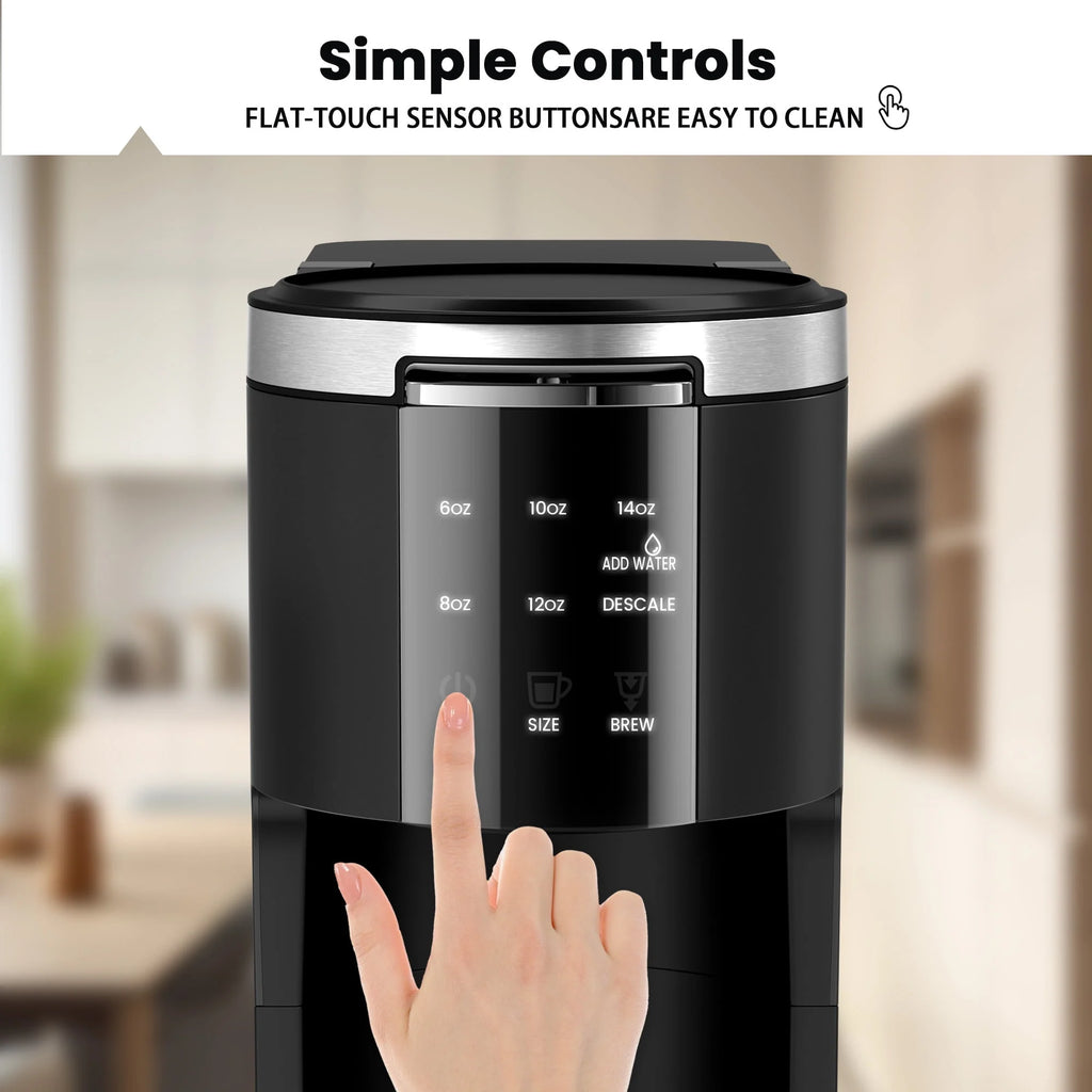 2-in-1 Single Serve Coffee Maker, Black V426