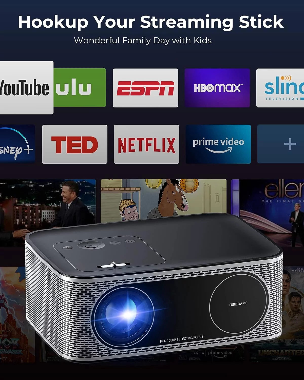 4K Projector with Wifi and Bluetooth, 5G 1080P 300 ANSI Lumen G22116