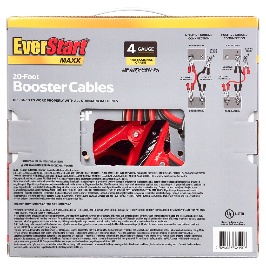 20-Foot 4-Gauge Booster Cables Z562395