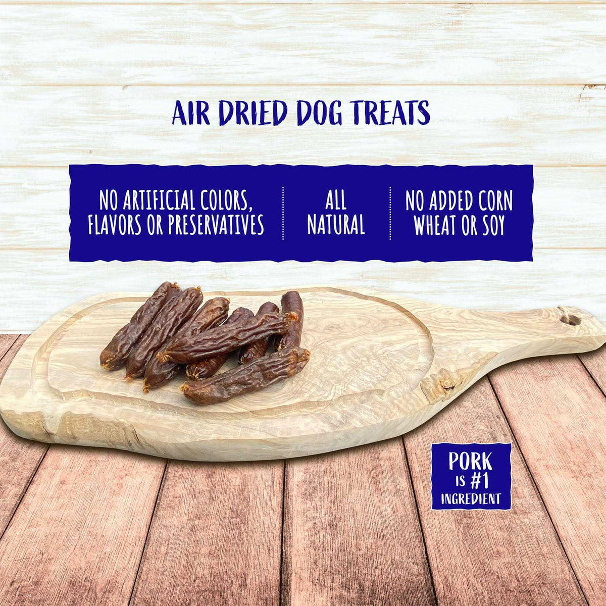 Air Dried Pork and Apple Sausage Dog Treats O2475