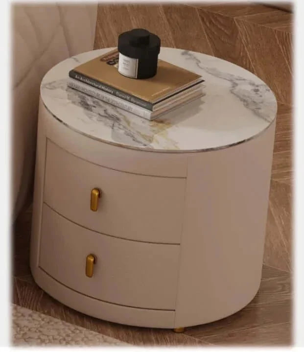 Leather Round Double Bed P30958