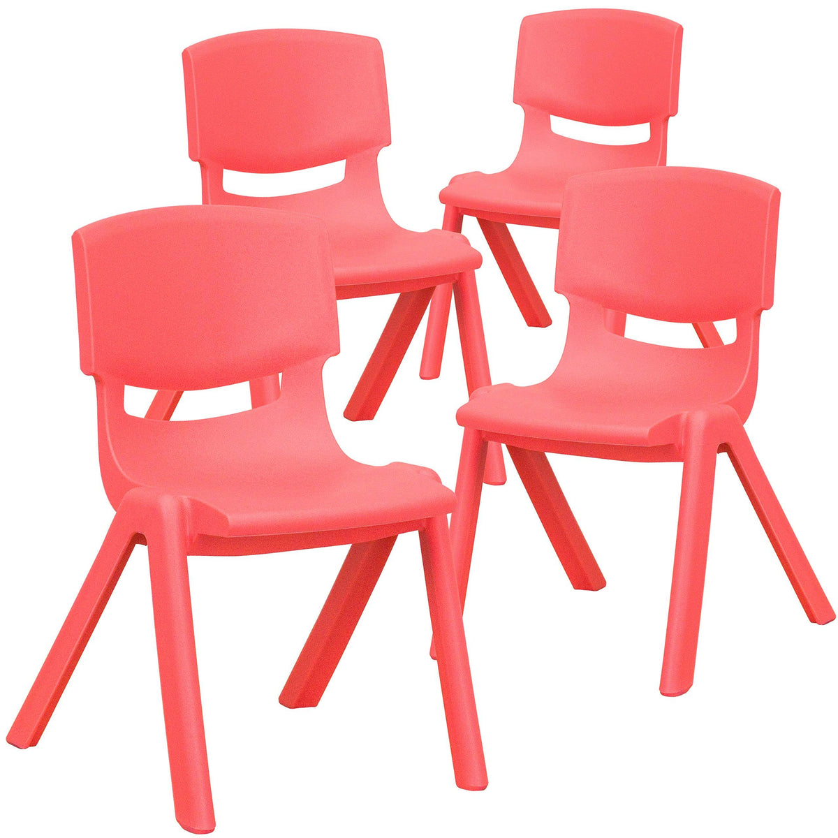 Red Plastic Stackable School Chair 4 Pack X767868