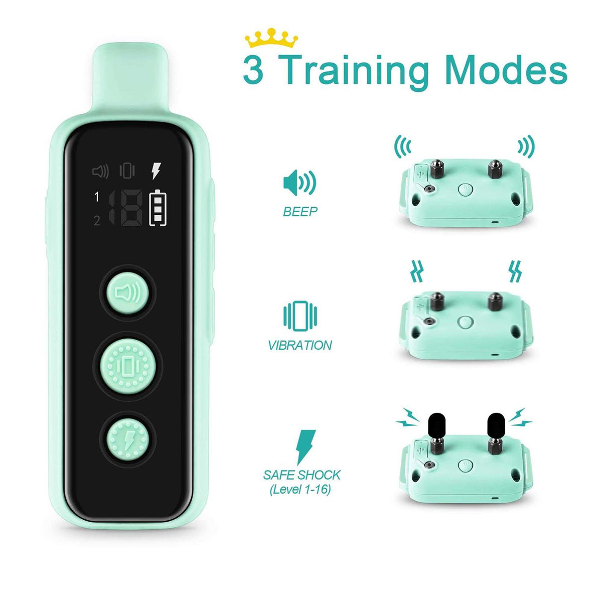Waterproof Rechargeable Electric Dog Training Collar with Remote H662316
