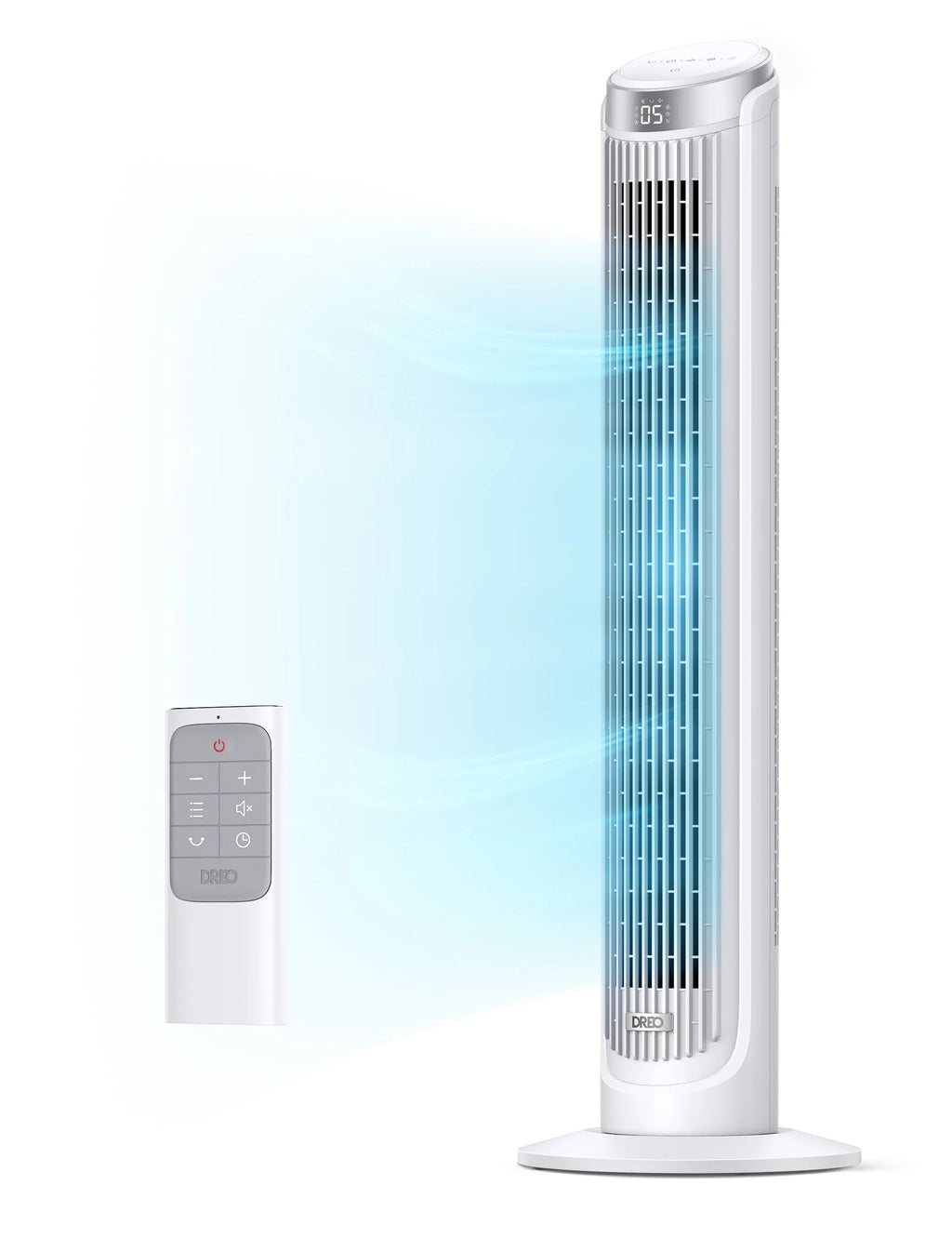 40 Inch Oscillating Tower Fan with Remote, White Q3389