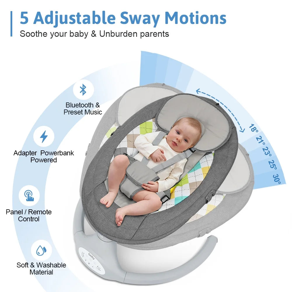 Electric Baby Swing with Remote Control, Grey H27900