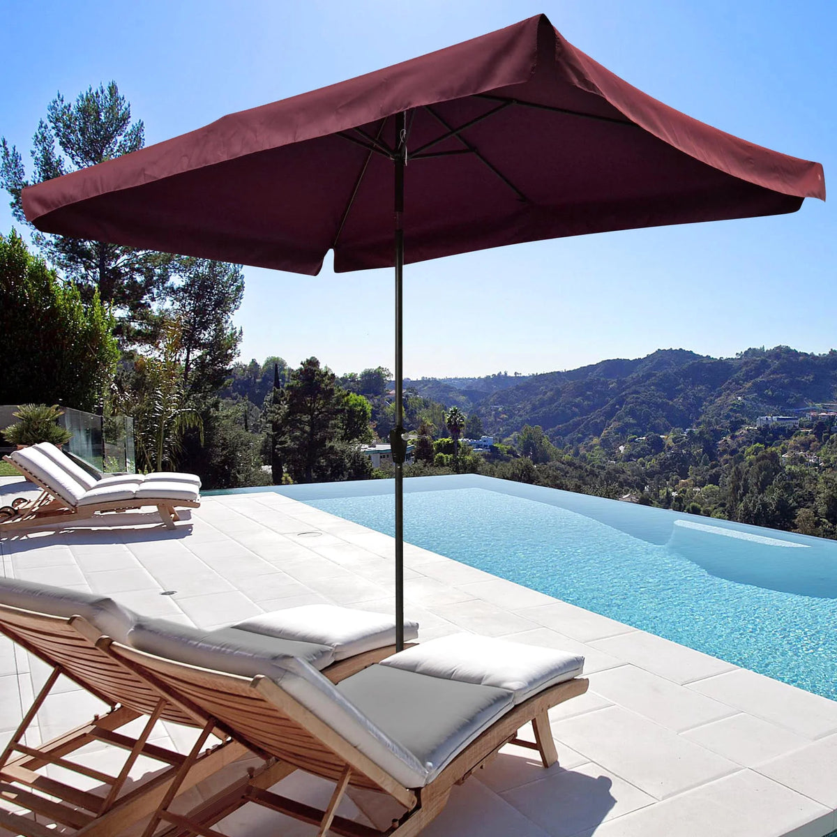 10 Ft 3 Tier Patio Umbrella with Crank Handle C754418