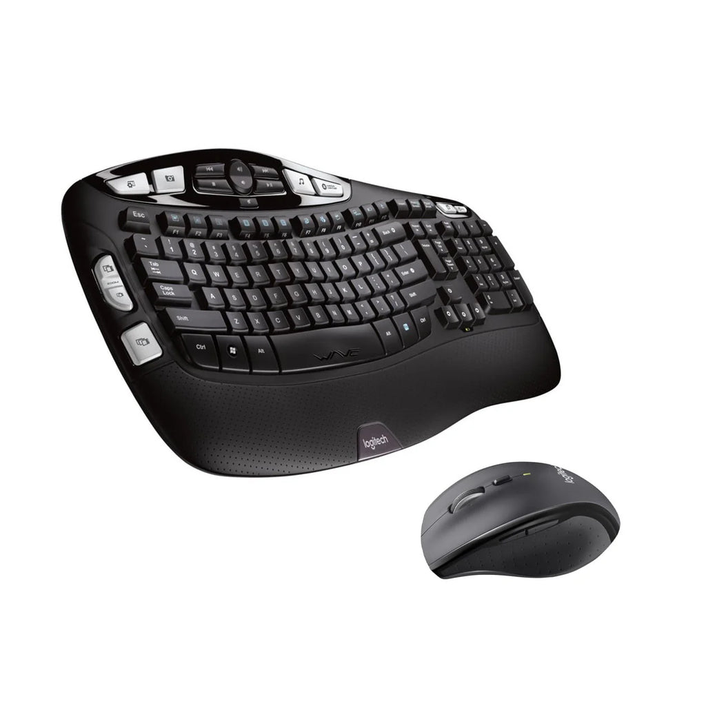 Wireless Keyboard and Mouse Combo, Full-Size, Black H49849