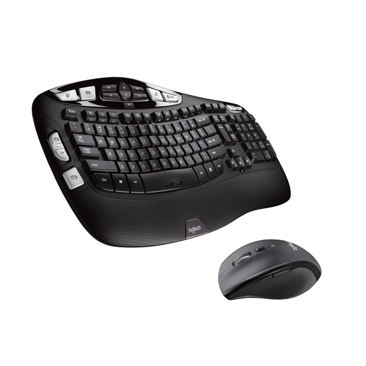 Wireless Keyboard and Mouse Combo, Full-Size, Black H49849