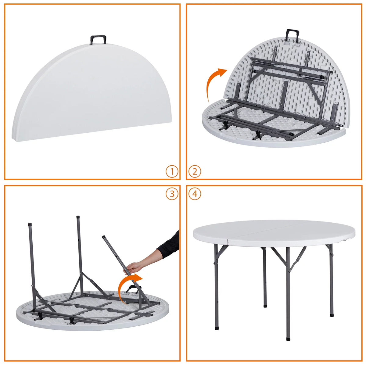 Black Round Foldable Plastic Table I198