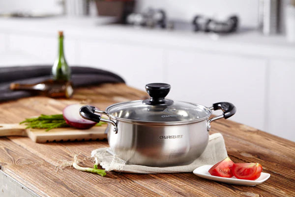 Stainless-Steel Casserole Pot with Glass Lid 24cm H517