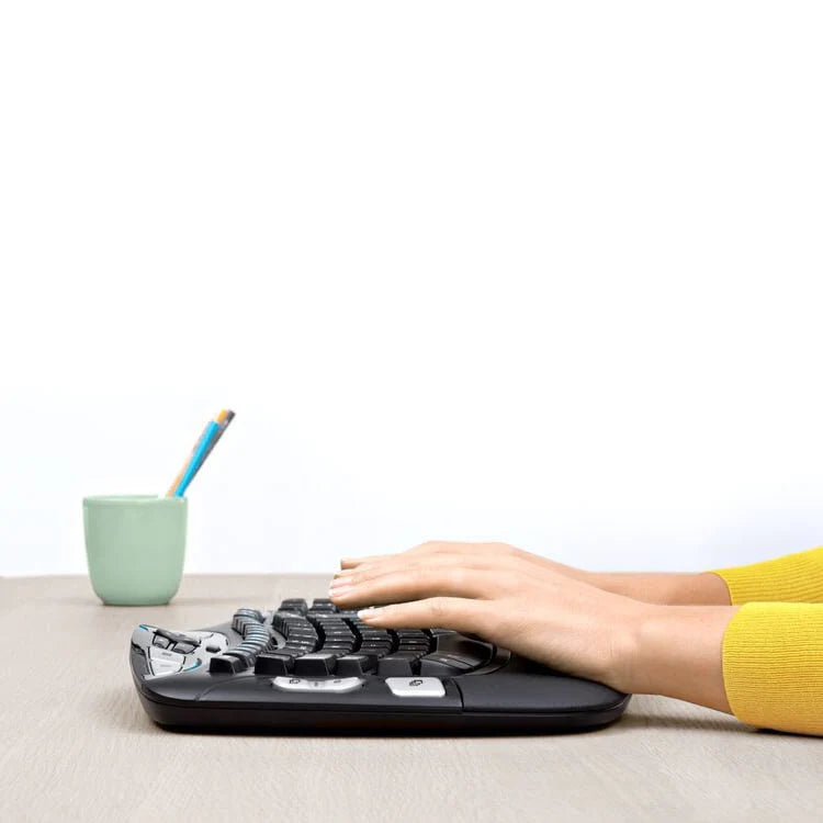 Wireless Keyboard and Mouse Combo, Full-Size, Black H49849