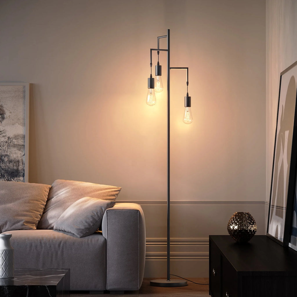 3 Light Black Floor Lamp U464