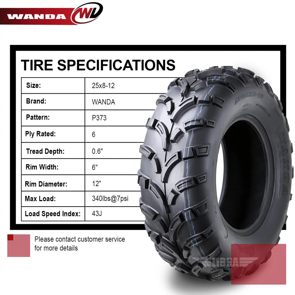 ATV Tire 25x8-12 6PR L589728