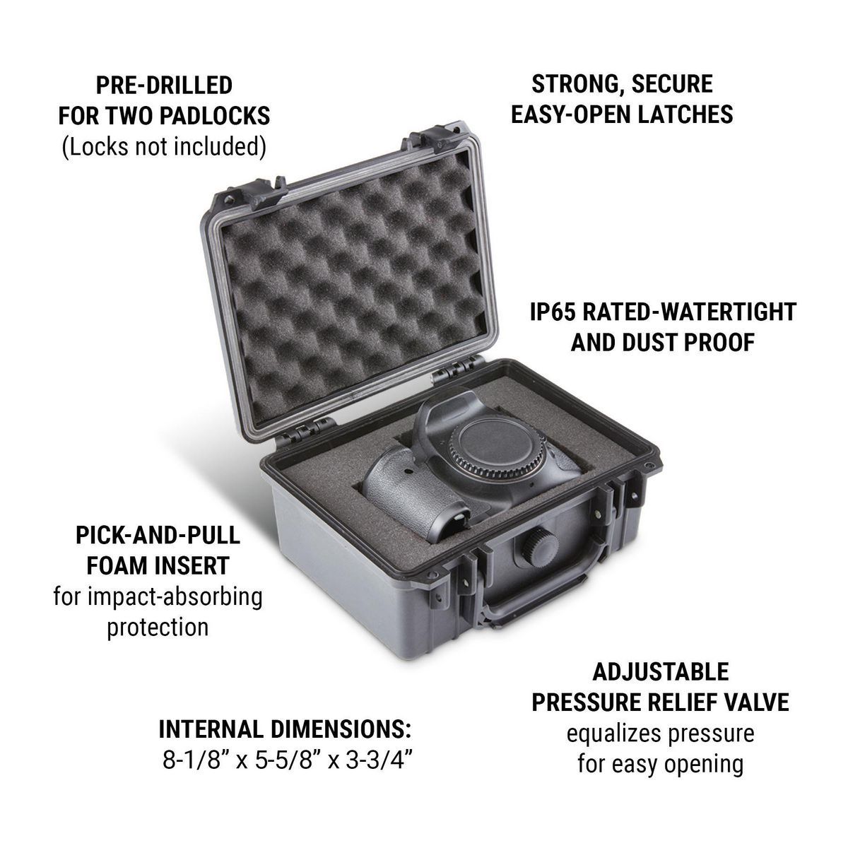 Weatherproof Protective Case Small Black H8740