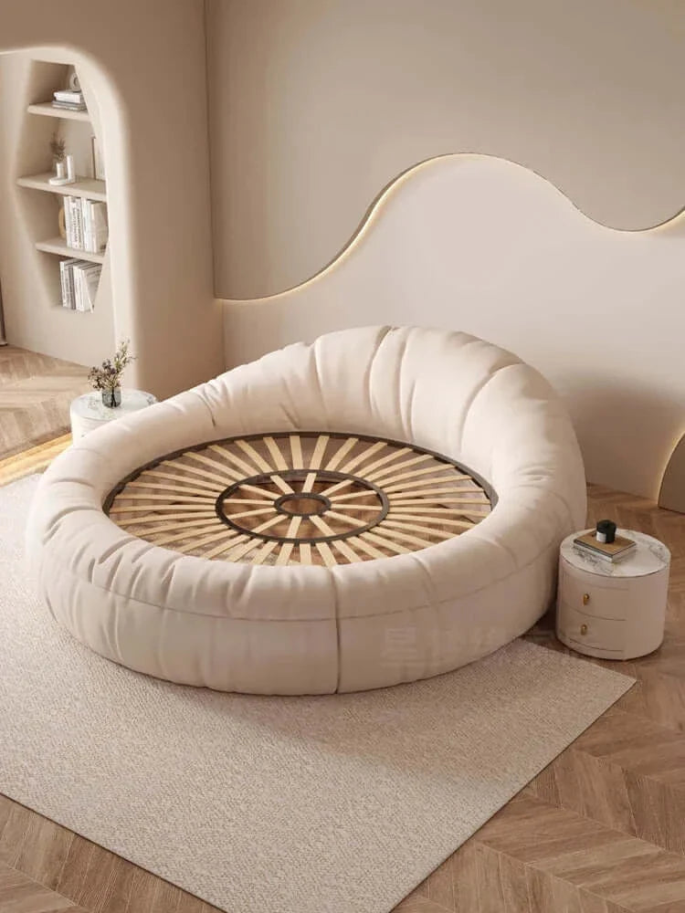Leather Round Double Bed P30958